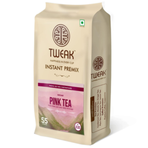 a bag of tweak instant premix pink tea