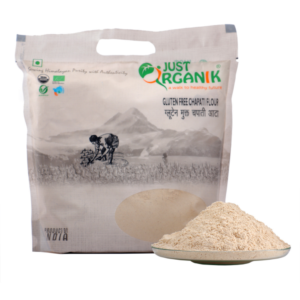 image of a bag and gluten free atta chapati flour by Just Organik