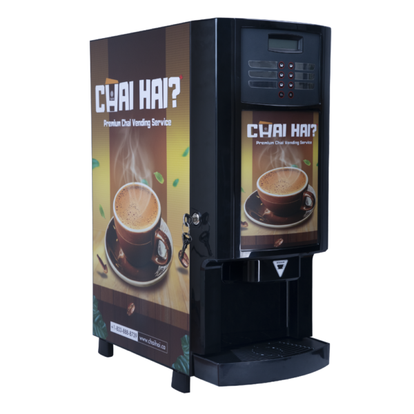 Chai Hai machine with 3 delicious flavour options: Perfectly brewed chai tea, ready at the touch of a button